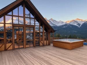 Beautiful Mountain home with snow capped mountains in the background
