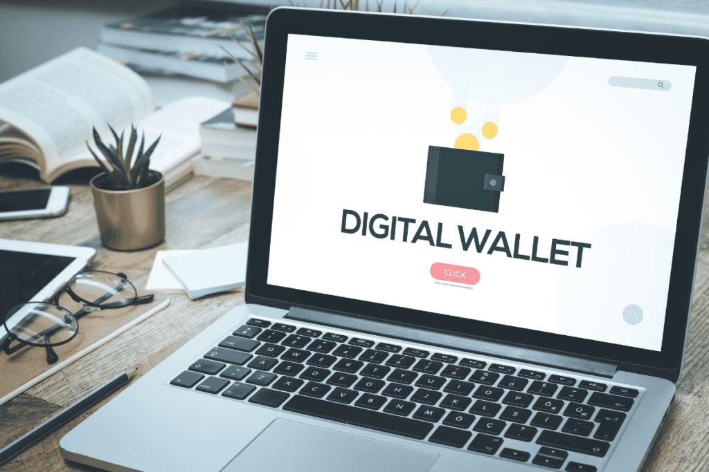 Digital Wallet on laptop